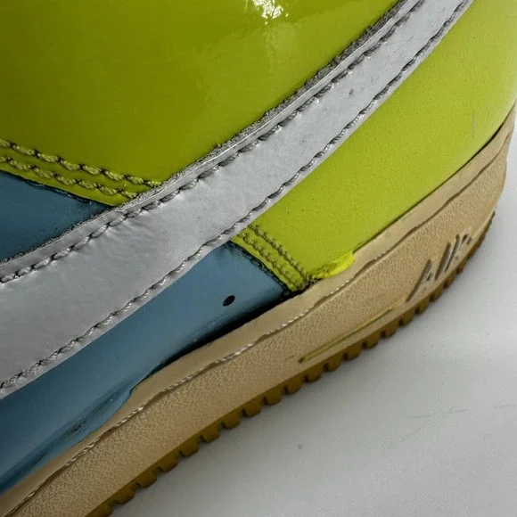 Vintage Nike Air Force 1 Low Pixie Shoes Mens Size 10.5 Blue Lime 312945-412